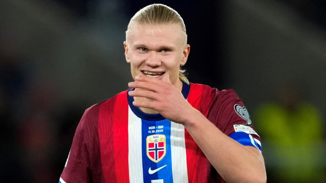 ارلینگ هالند در بازی نروژ و اسرائیل