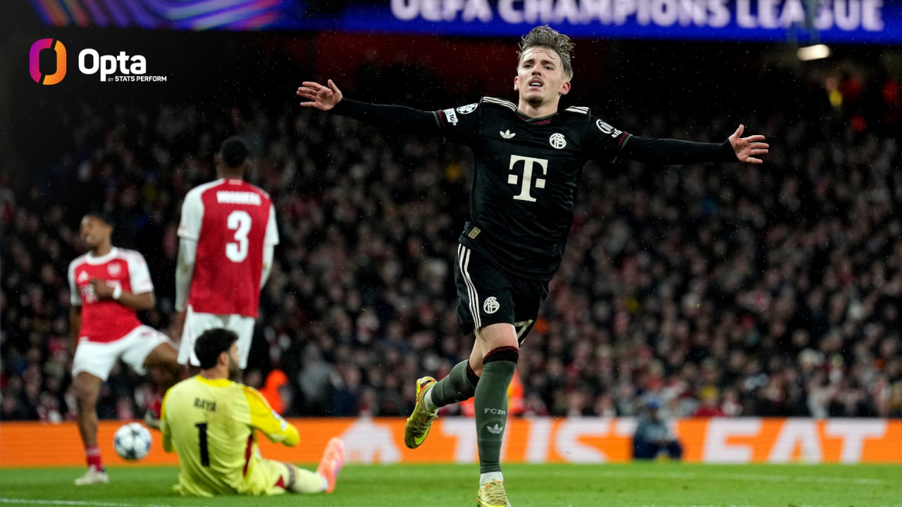 لنارت کارلپس از گلزنی برای بایرن مونیخ مقابل آرسنال 2025