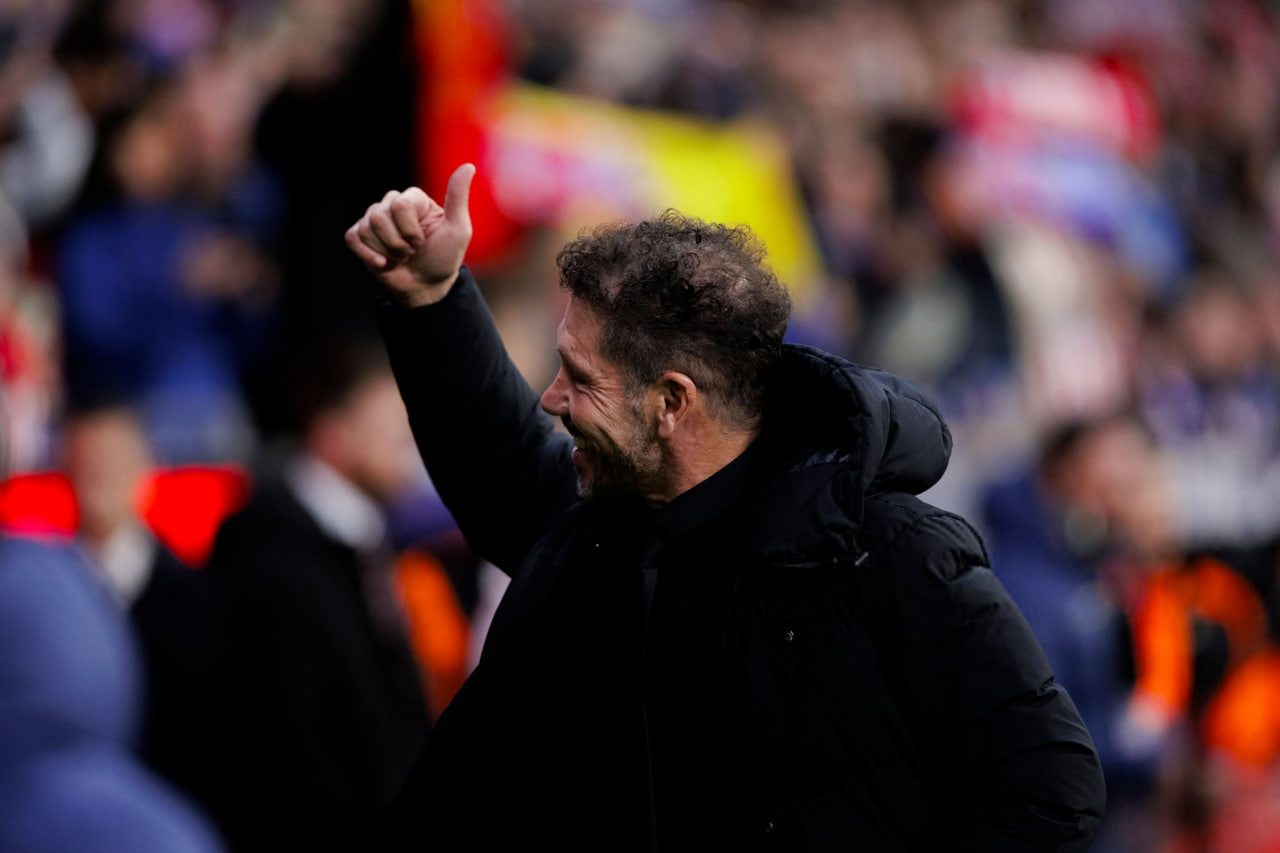 خوشحالی دیگو سیمئونه سرمربی آرژانتینی اتلتیکو مادرید در بازی با اویدو در لالیگا 2025