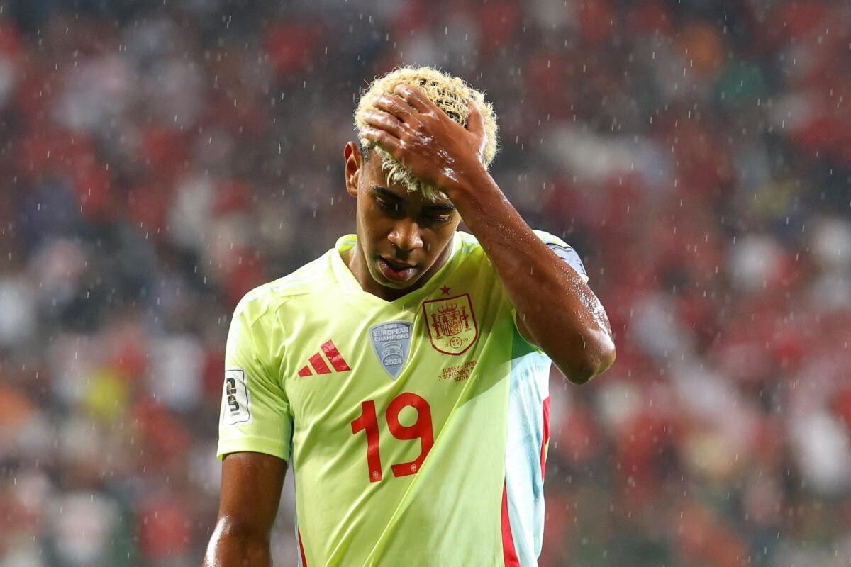 لامین یامال - ستاره تیم ملی اسپانیا مقابل ترکیه 