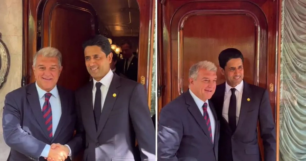 ناصر الخلیفی - خوان لاپورتا - روسای بارسلونا و پاری سن ژرمن 