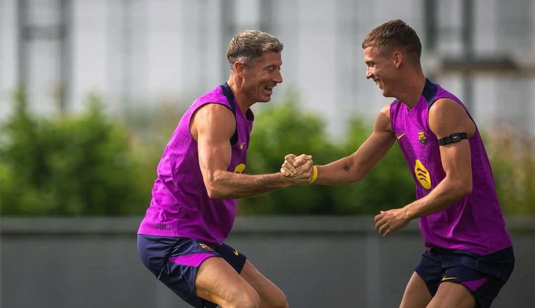 روبرت لواندوفسکی - دنی اولمو - بارسلونا - لالیگای اسپانیا