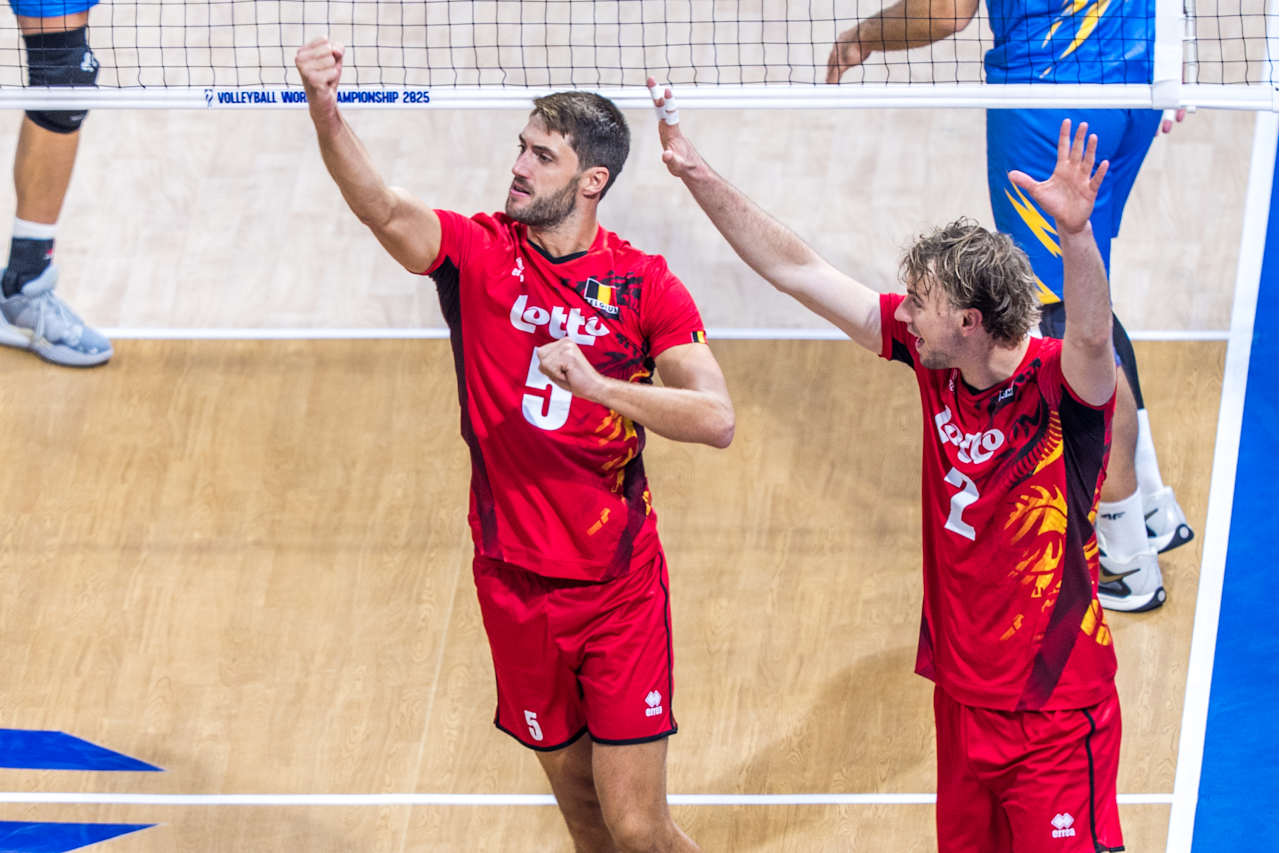 عکس از بازی بلژیک و اوکراین در مسابقات والیبال قهرمانی جهان ۲۰۲۵