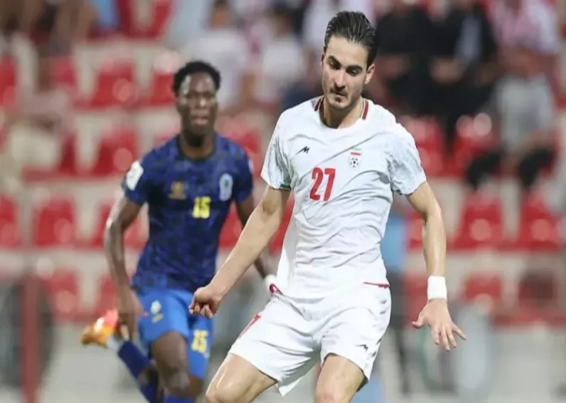 عکس از کسری طاهری مهاجم تیم ملی ایران در بازی مقابل تانزانیا