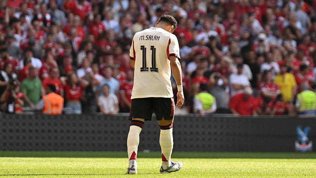 عکس از محمد صلاح وینگر مصری لیورپول در سوپرکاپ انگلیس