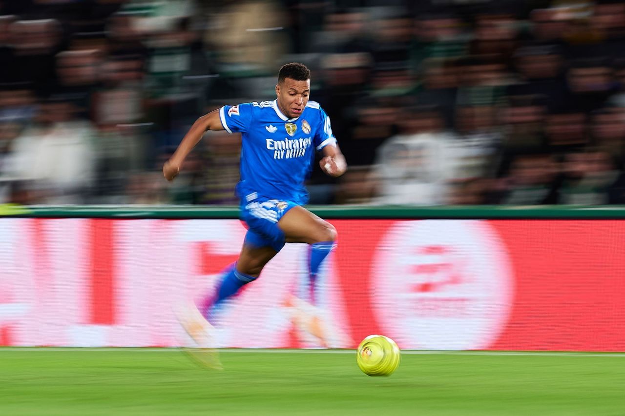 کیلیان امباپه در بازی رئال مادرید مقابل المپیاکوس 