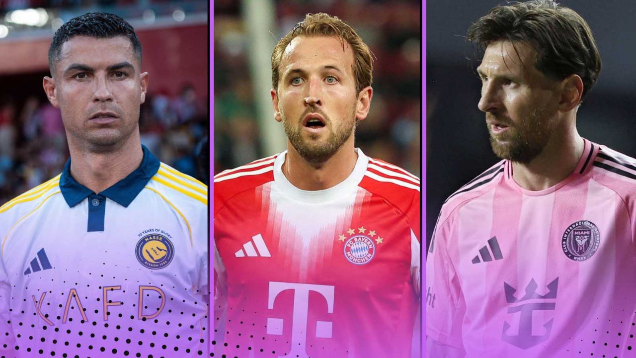 کریستیانو رونالدو، مهاجم النصر - لیونل مسی، مهاجم اینتر میامی - هری کین، مهاجم بایرن مونیخ 
