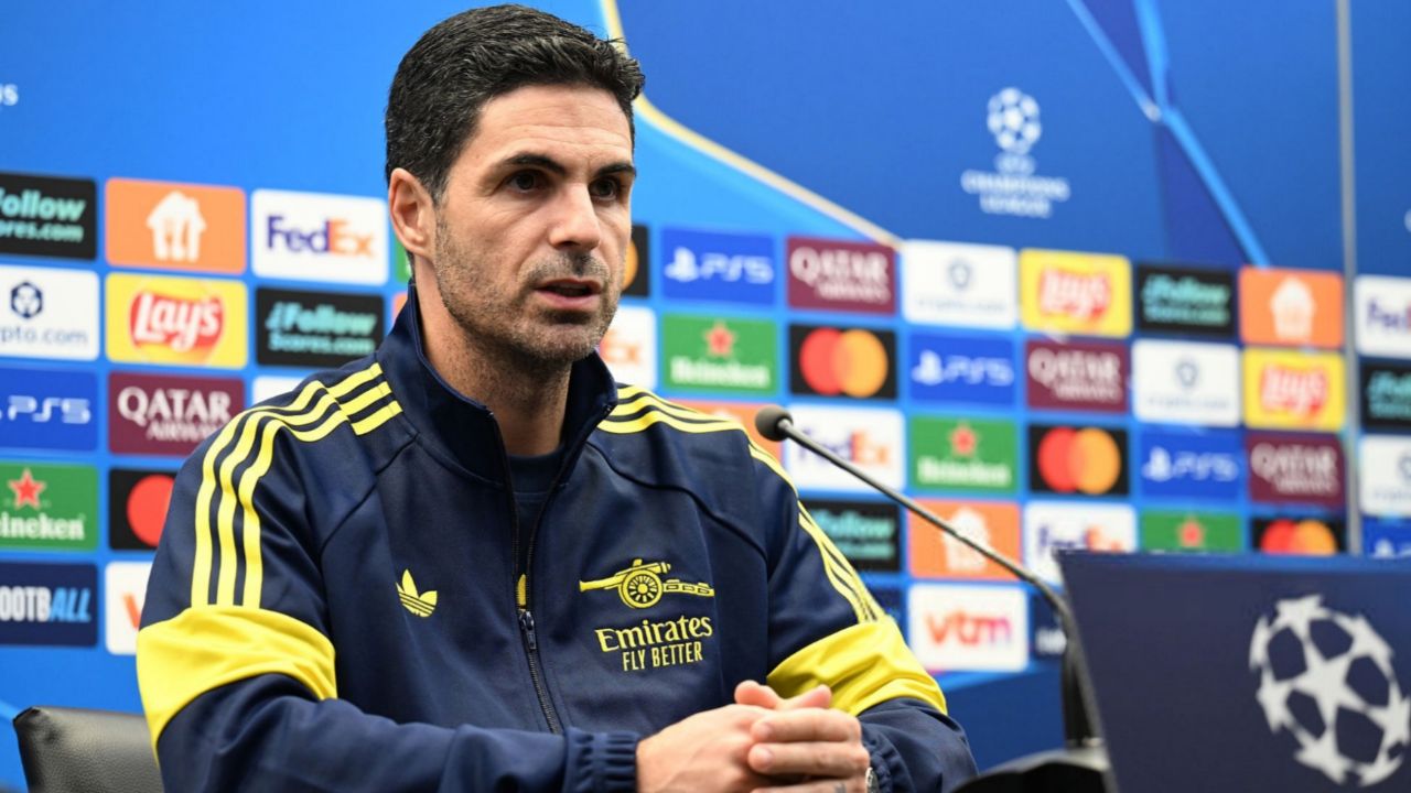 میکل آرتتا، سرمربی تیم آرسنال در کنفرانس مطبوعاتی 