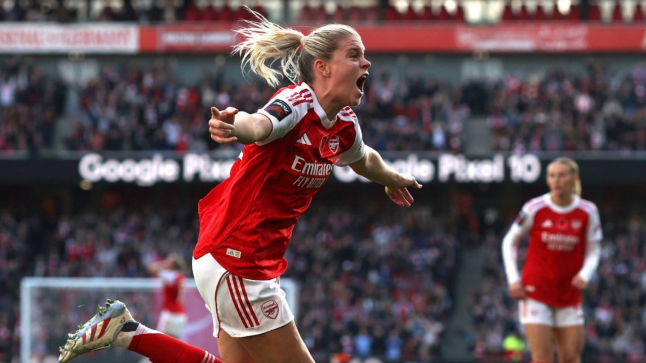 خوشحالی آلسیا روسو پس از گلزنی مقابل چلسی 