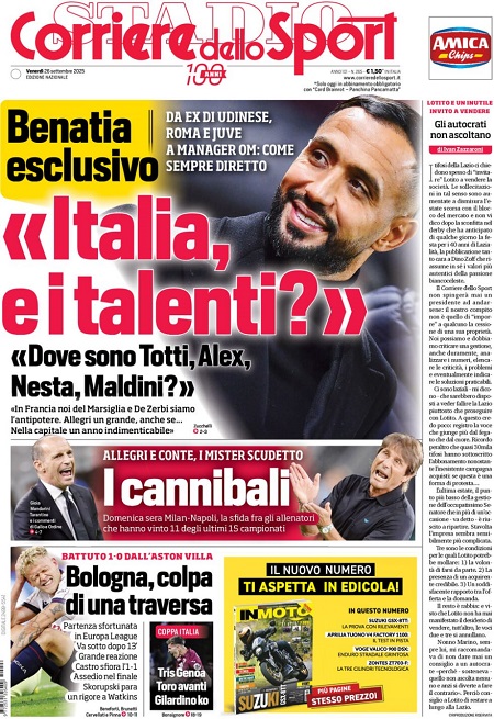 کوریره دلو اسپورت - 26 سپتامبر 2025