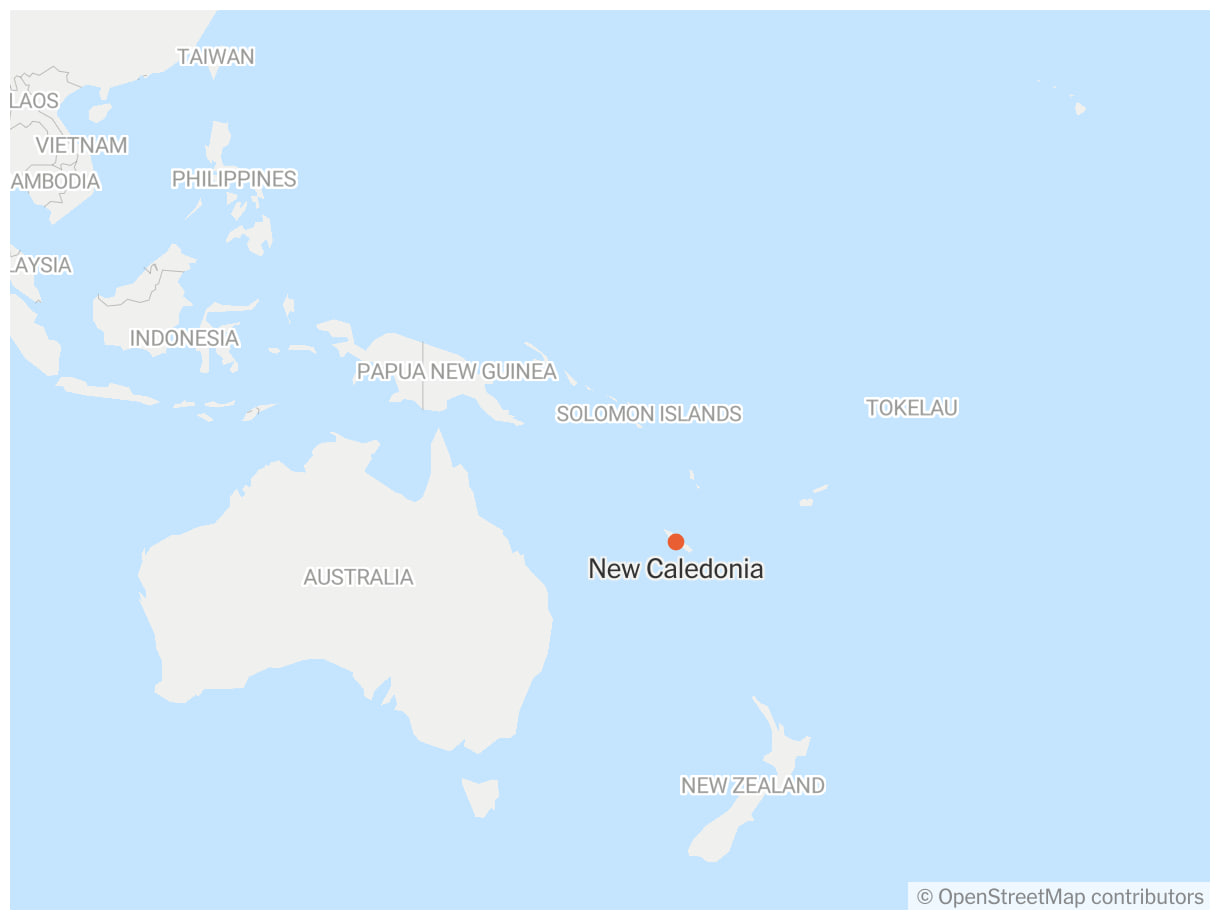 نیوکالدونیا در نقشه جهان