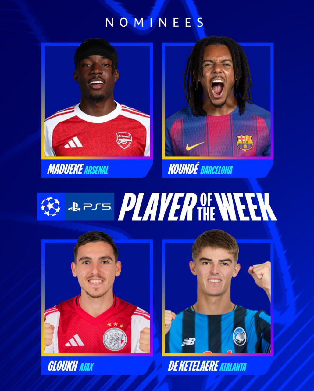 نامزدهای جایزه بهترین بازیکن هفته ششم لیگ قهرمانان اروپا