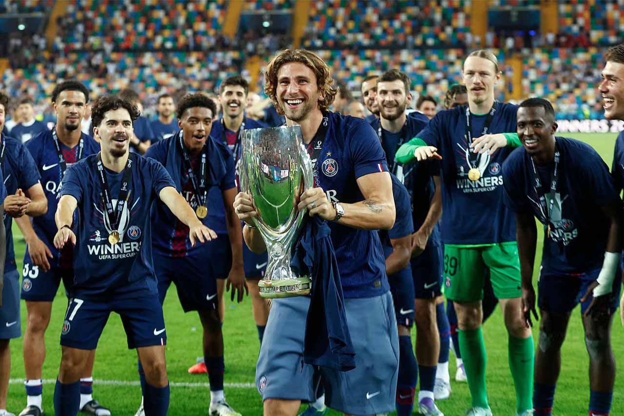 جشن قهرمانی پاری سن ژرمن در سوپرکاپ اروپا
