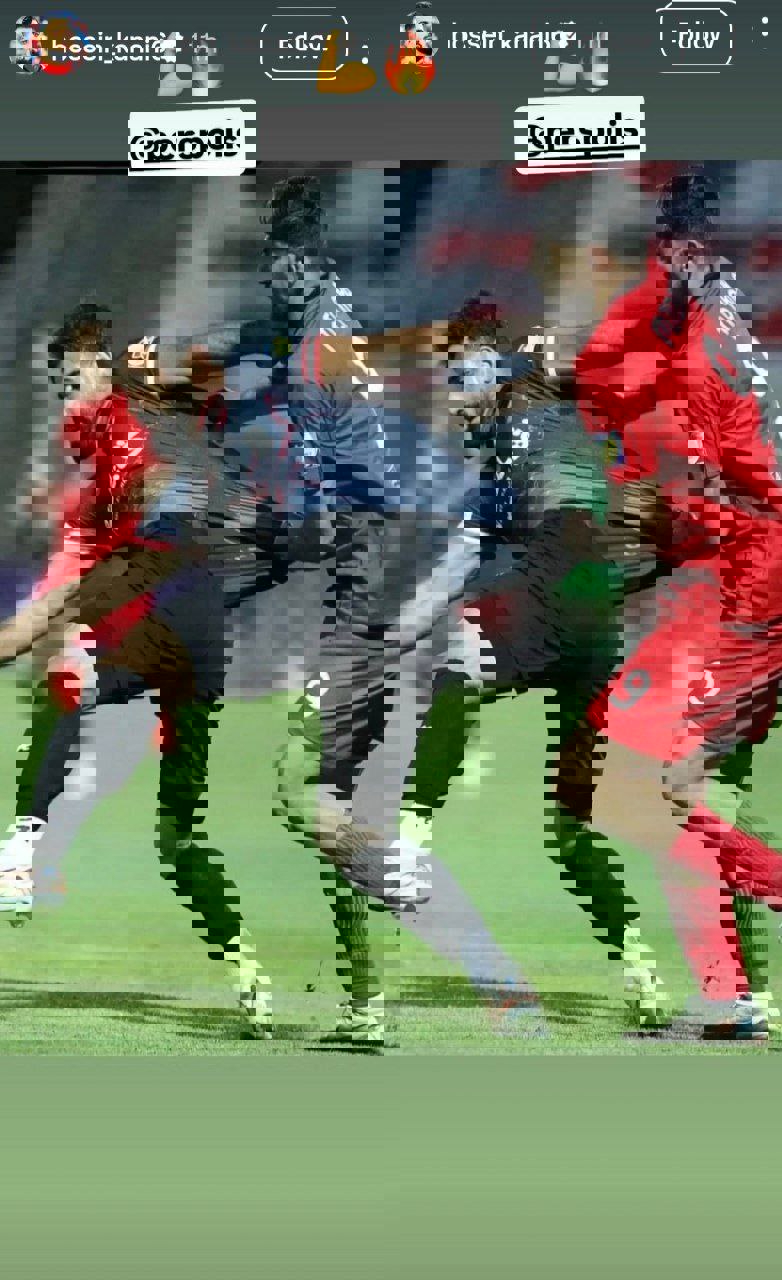 عکس از استوری محمدحسین کنعانی از مهدی ترابی و کشيدن پیراهن