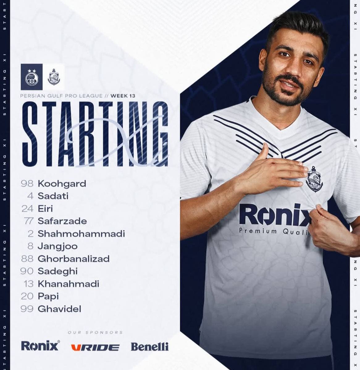 عکس از ترکیب ملوان مقابل استقلال