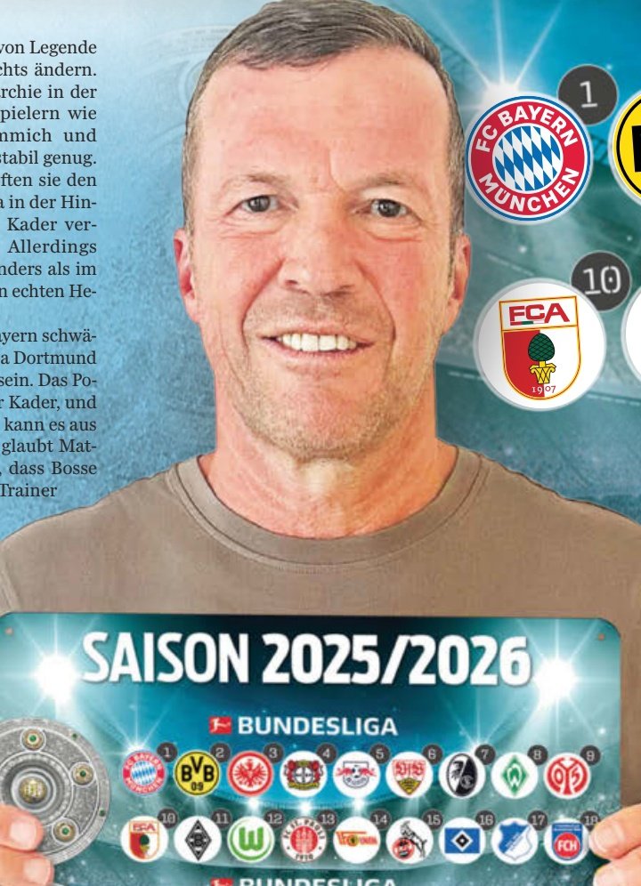 پیش‌بینی جدول بوندسلیگا در پایان فصل 26-2025 از سوی لوتار ماتئوس