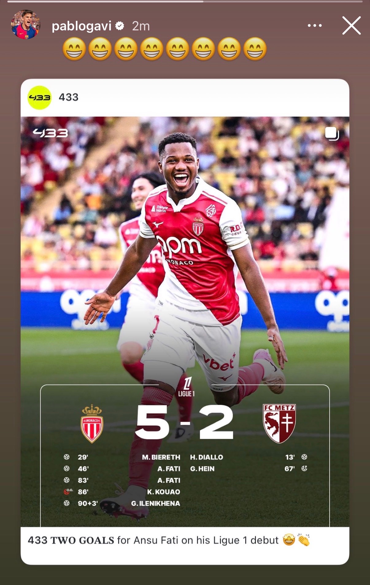 استوری گاوی برای آنسو فاتی