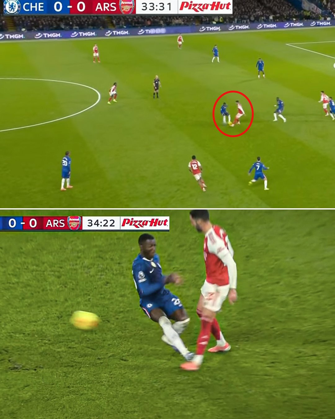 اخراج مویسس کایسدو در بازی چلسی و آرسنال