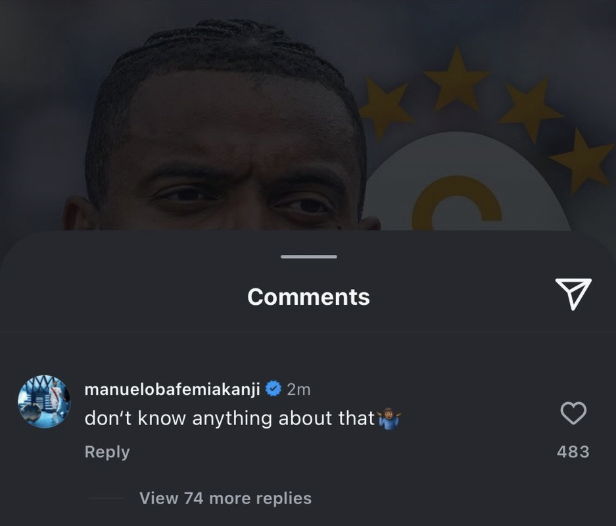 واکنش مانوئل آکانجی به خبر انتقااش به منچسترسیتی