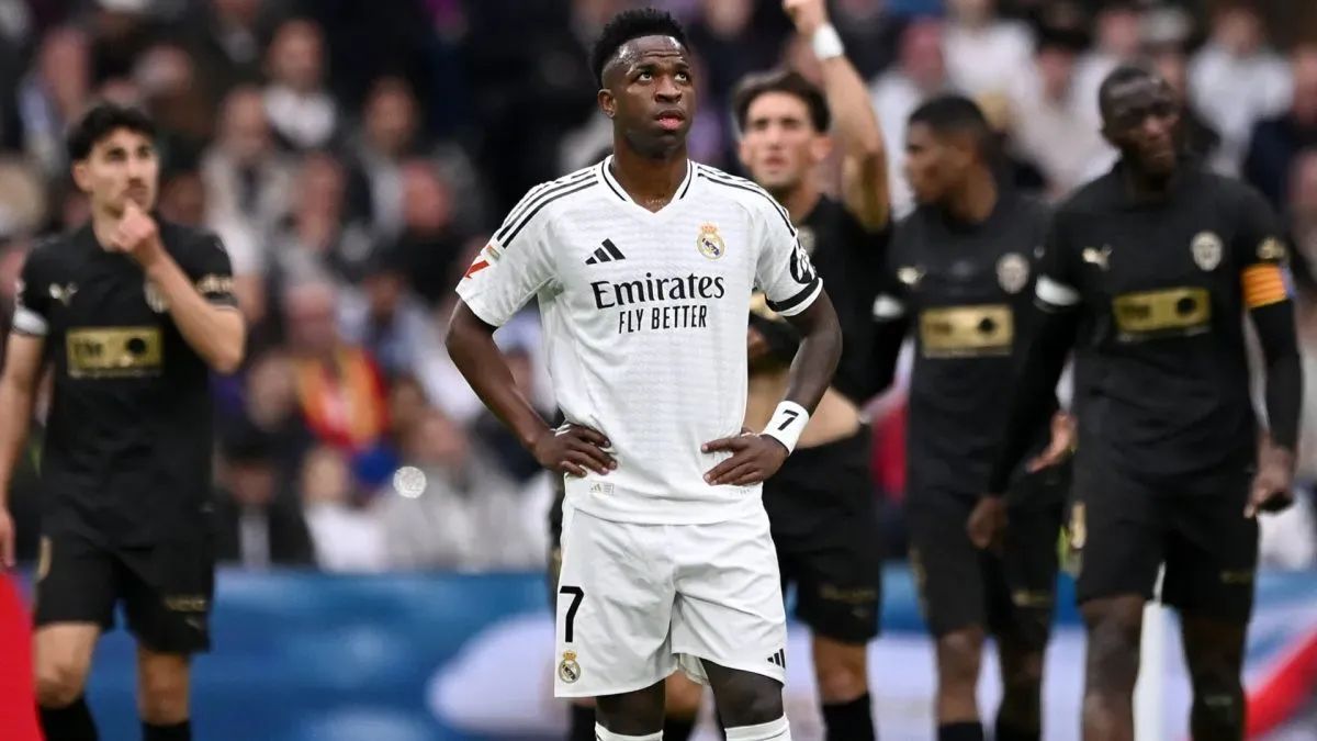 وینیسیوس جونیور در بازی رئال مادرید و والنسیا 