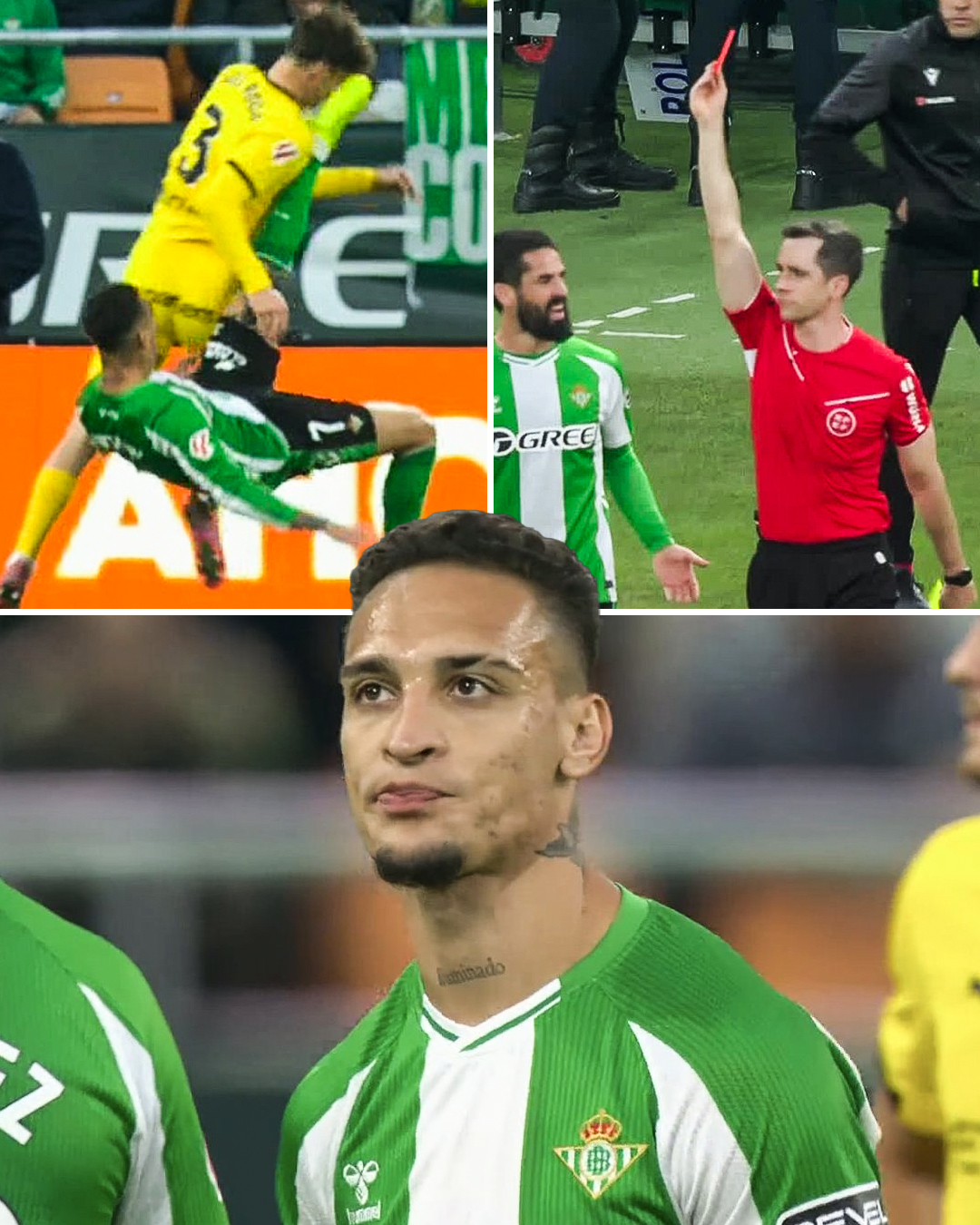 اخراج خنده‌دار آنتونی پس از زدن قیچی به صورت بازیکن حریف